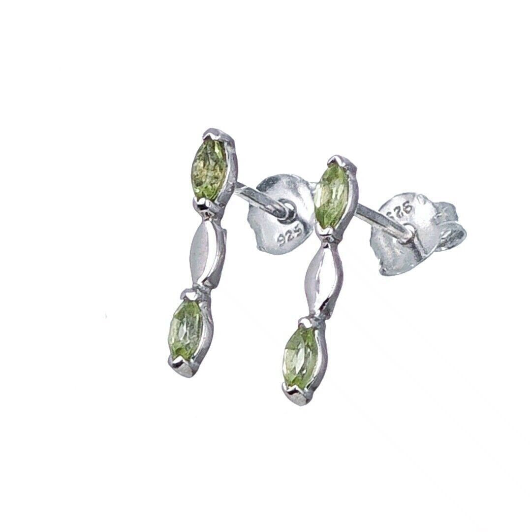peridot silver stud earrings image 5