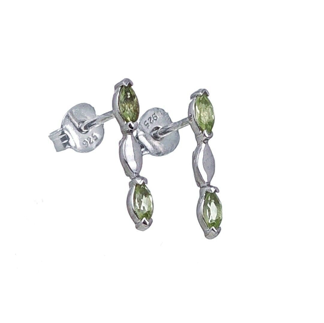 peridot silver stud earrings image 6