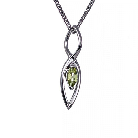 peridot silver pendant