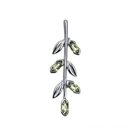peridot silver brooch