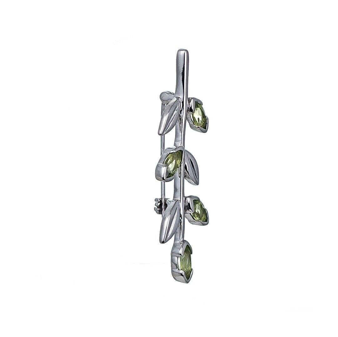 peridot silver brooch image 6