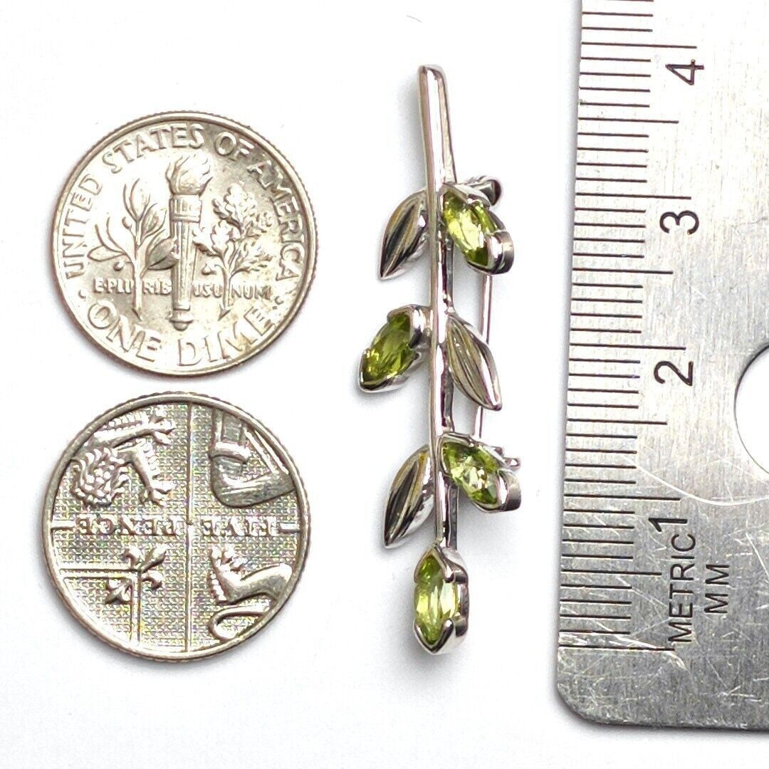 peridot silver brooch image 3