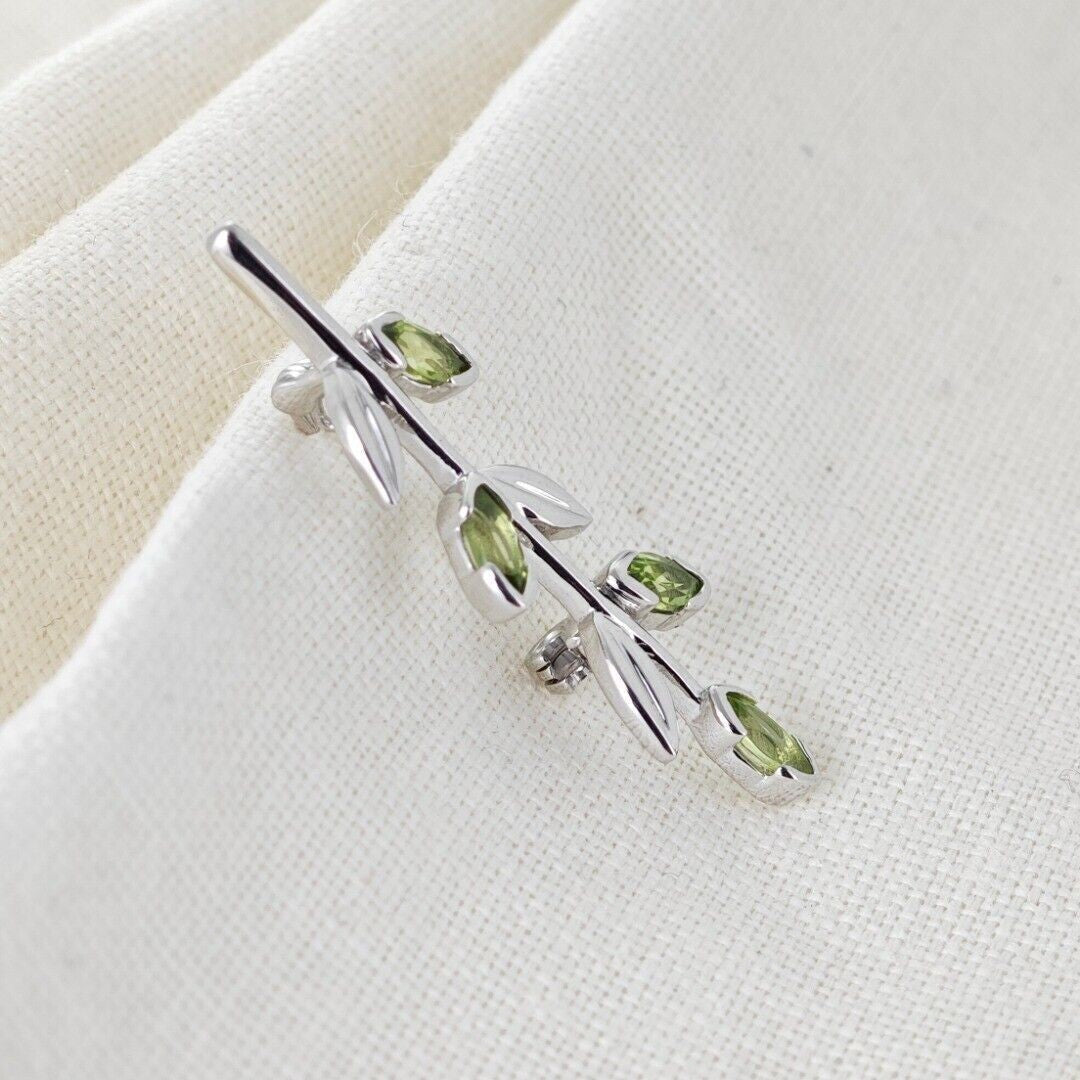 peridot silver brooch image 7
