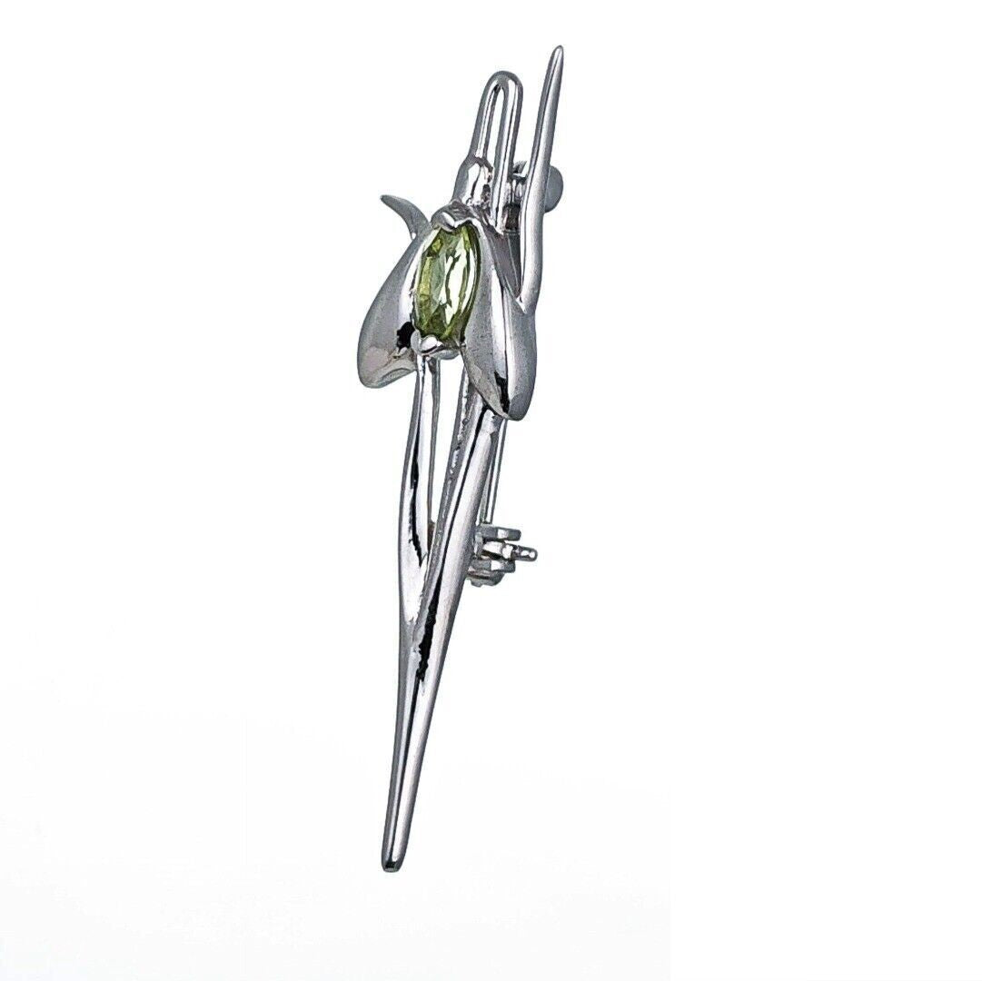 peridot silver brooch image 6
