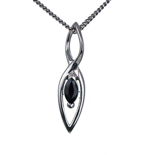 Sapphire Pendant Sterling Silver Marquise
