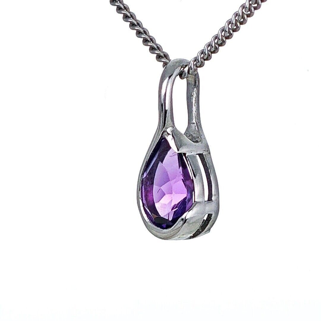 ◇BLACKPURPLE◇ Luminary Mignon Necklace 4mmPink Amethyst Purple CZ Pendant Necklace in Sterling Silver