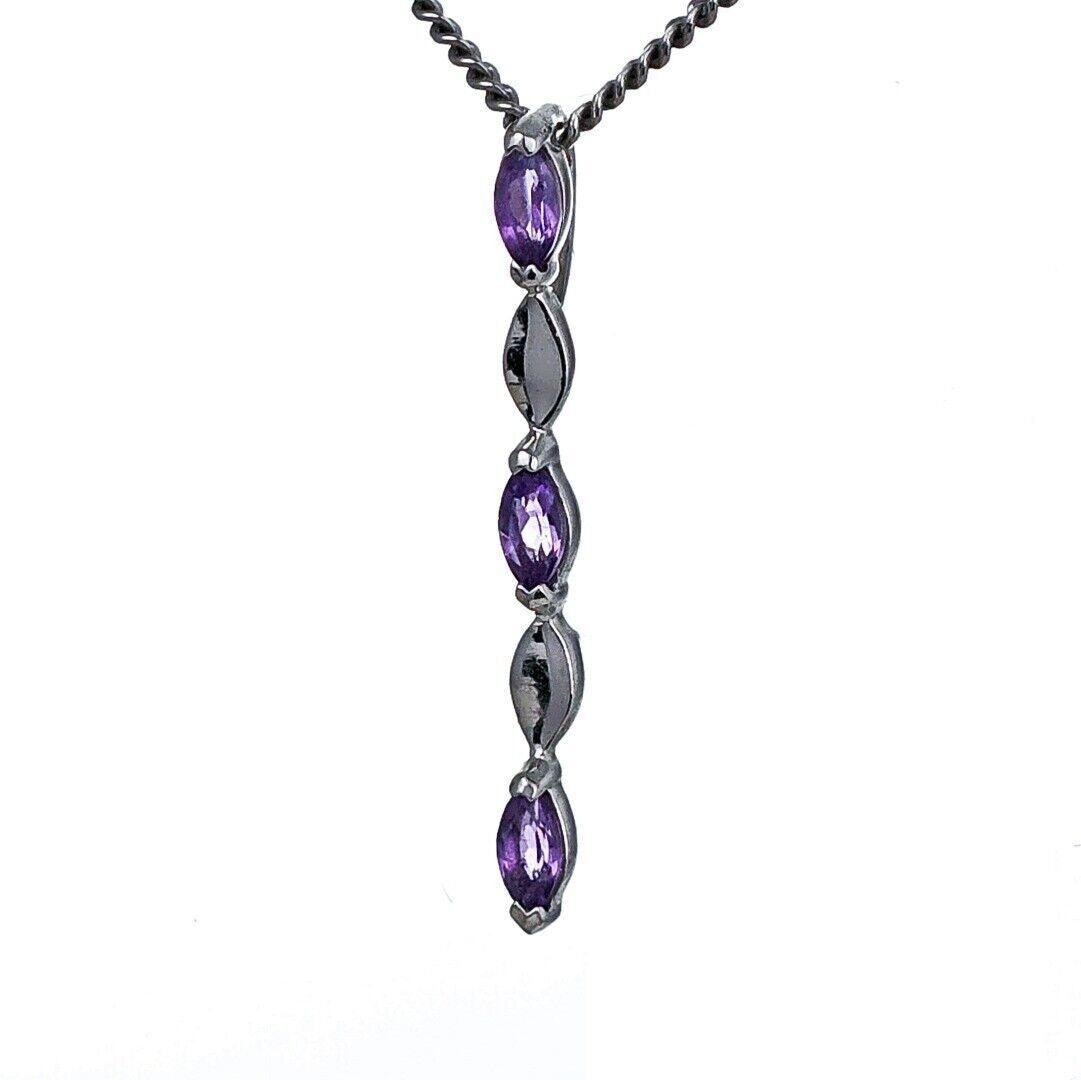 Amethyst Pendant Sterling Silver Infinity Marquise