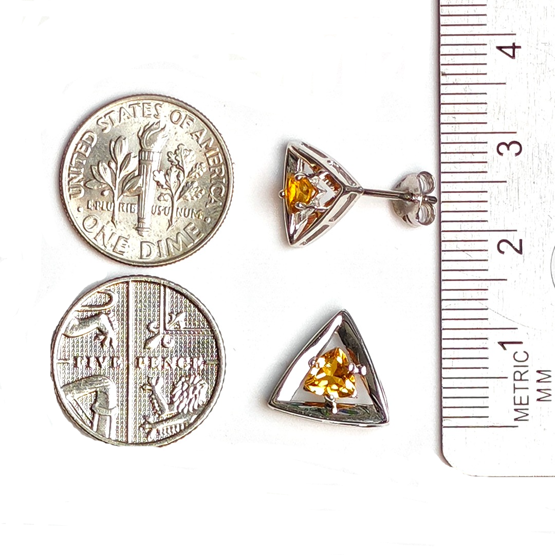 Citrine Trillion Necklace in Sterling Silver
