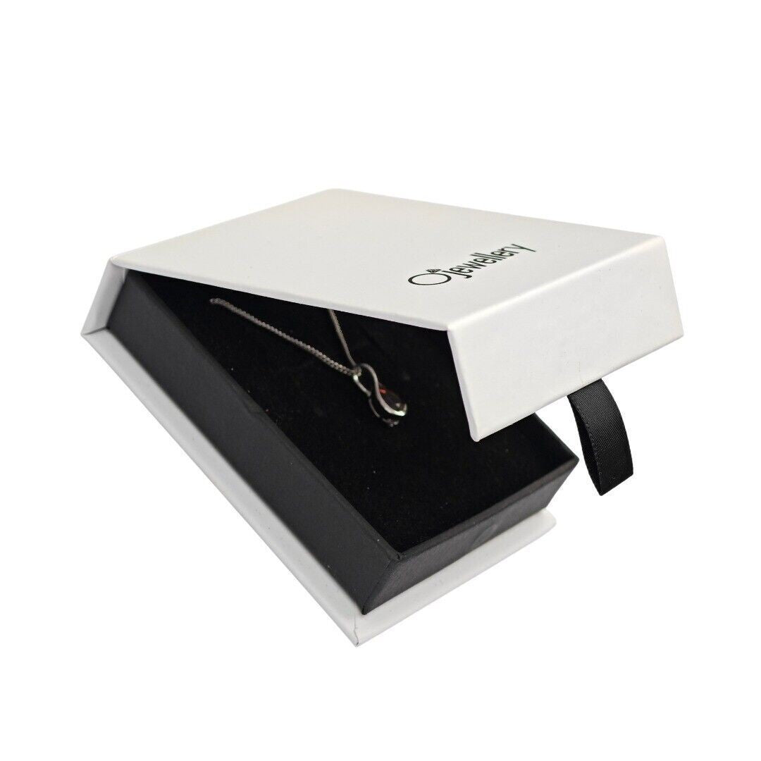Garnet Pendant Sterling Silver Infinity Loop