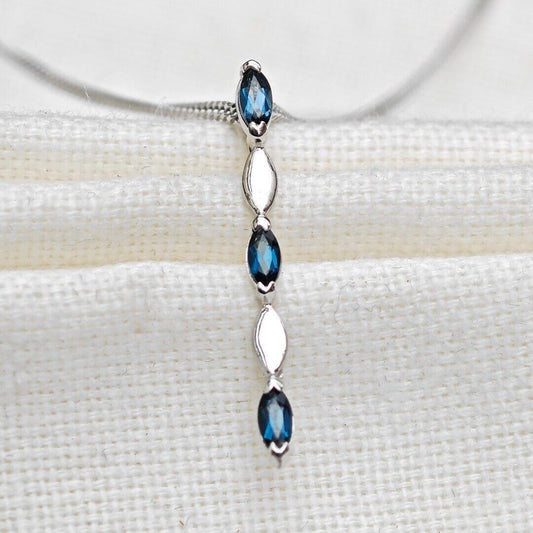 London Blue Topaz Pendant Sterling Silver Infinity Marquise