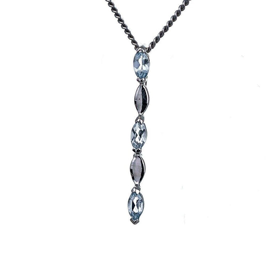 Aquamarine Necklace Sterling Silver Infinity Marquise