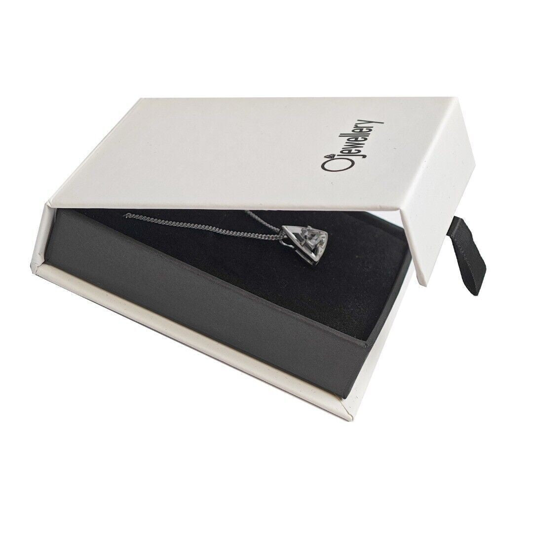 White Topaz Pendant Sterling Silver Trillion