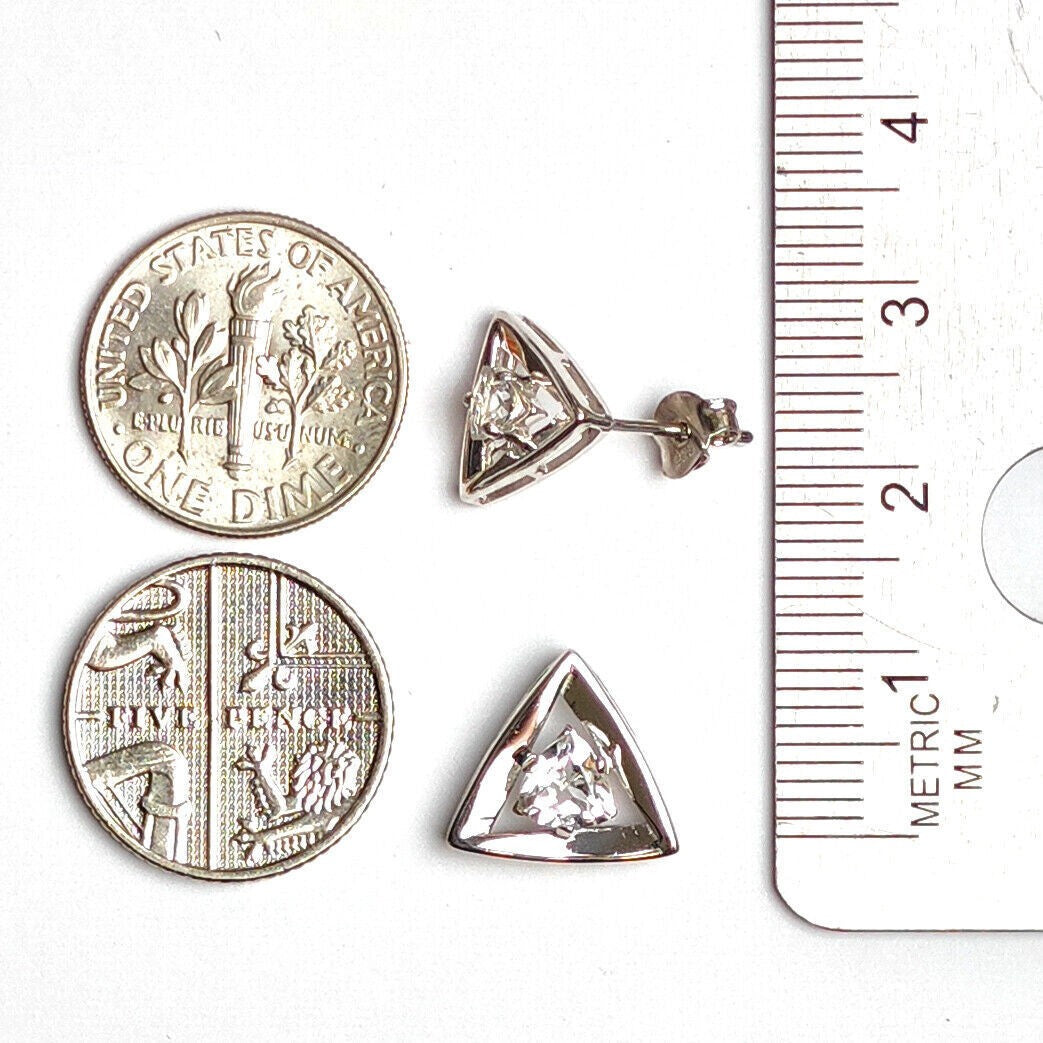 White Topaz Pendant Sterling Silver Trillion