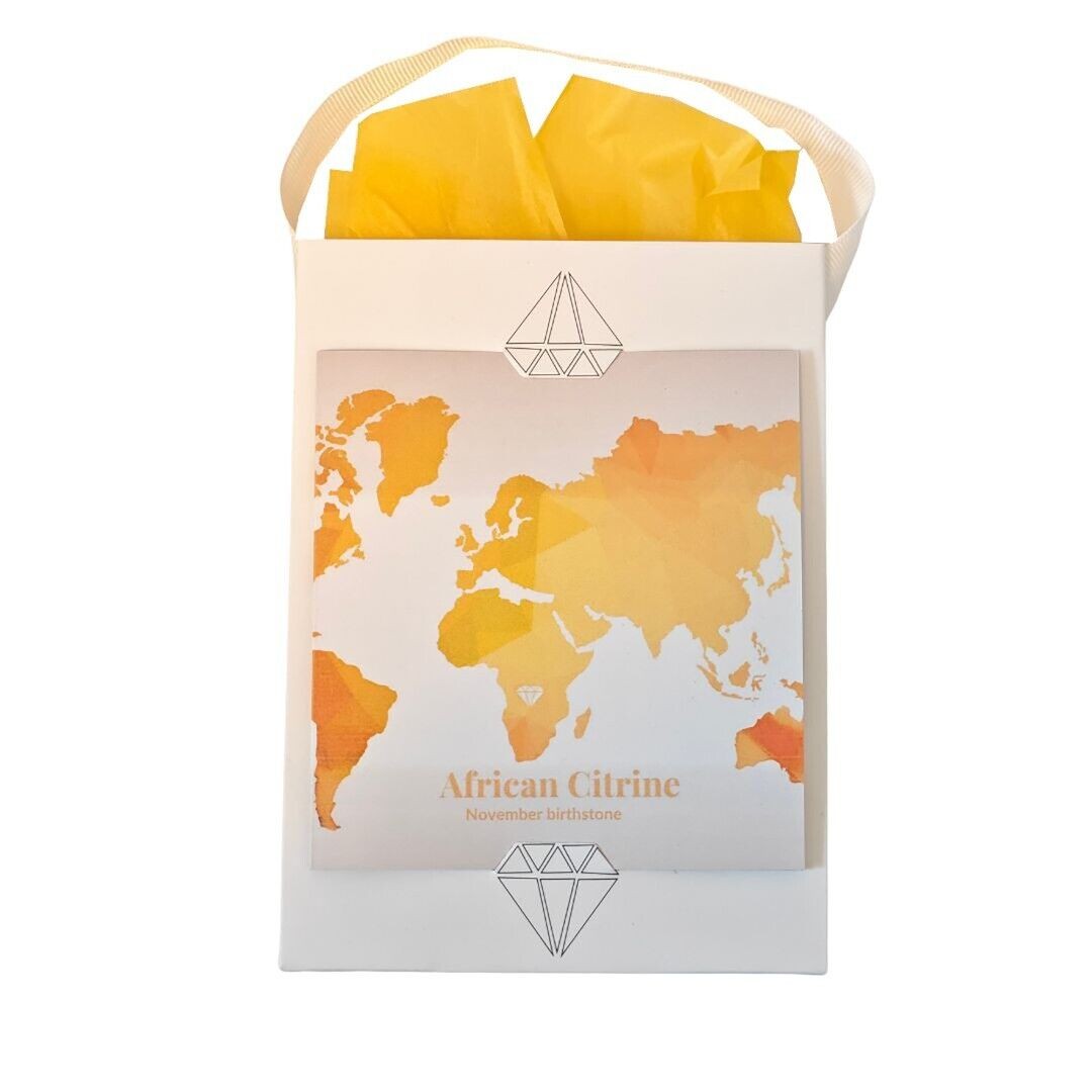 Citrine Brooch Tree of Life Sterling Silver Yellow Boxed Gift