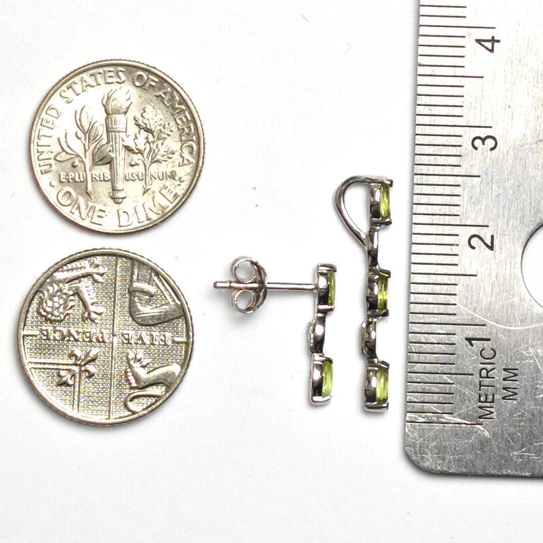 peridot silver stud earrings image 5
