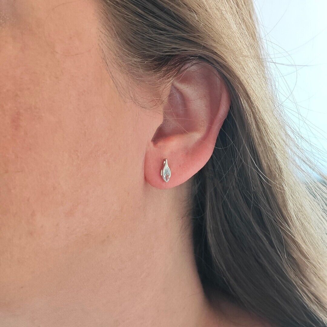 Aquamarine Minimalist Marquise Jewellery Set in Sterling Silver