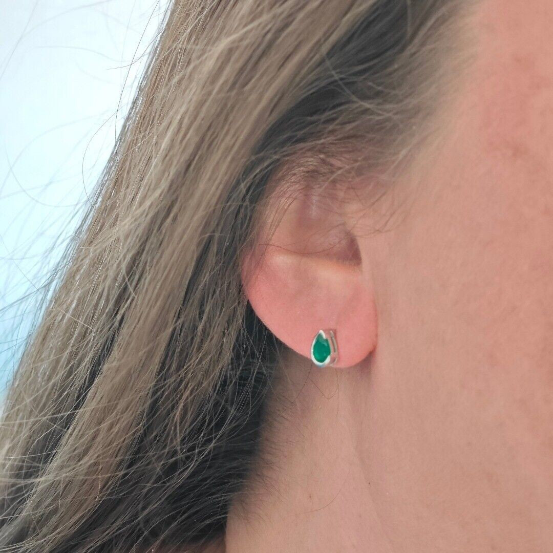 Green Onyx Infinity Loop Jewellery Set in sterling silver