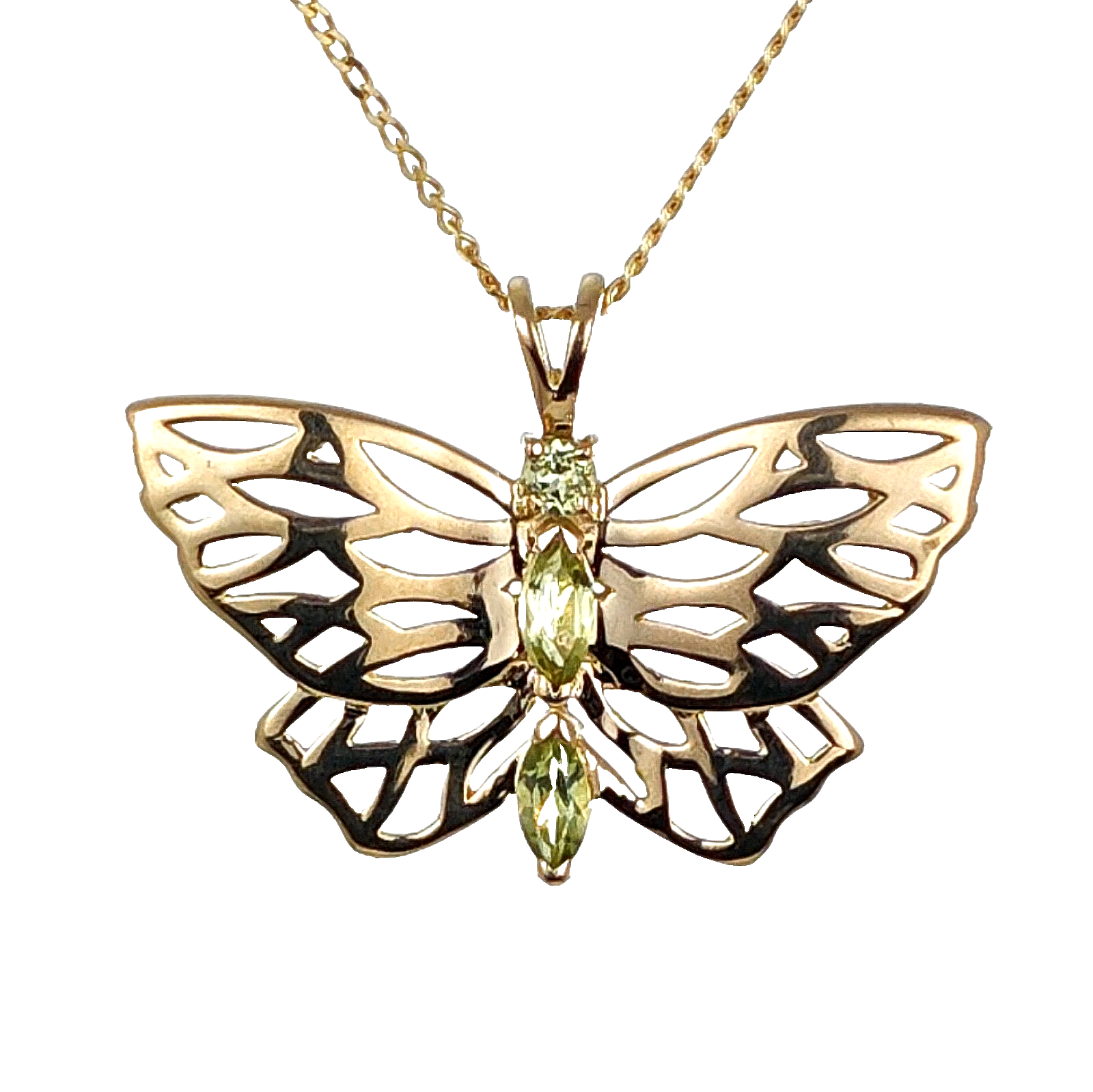 peridot gold necklace