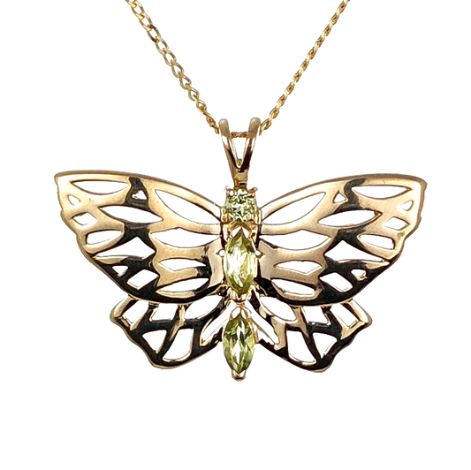 peridot gold necklace