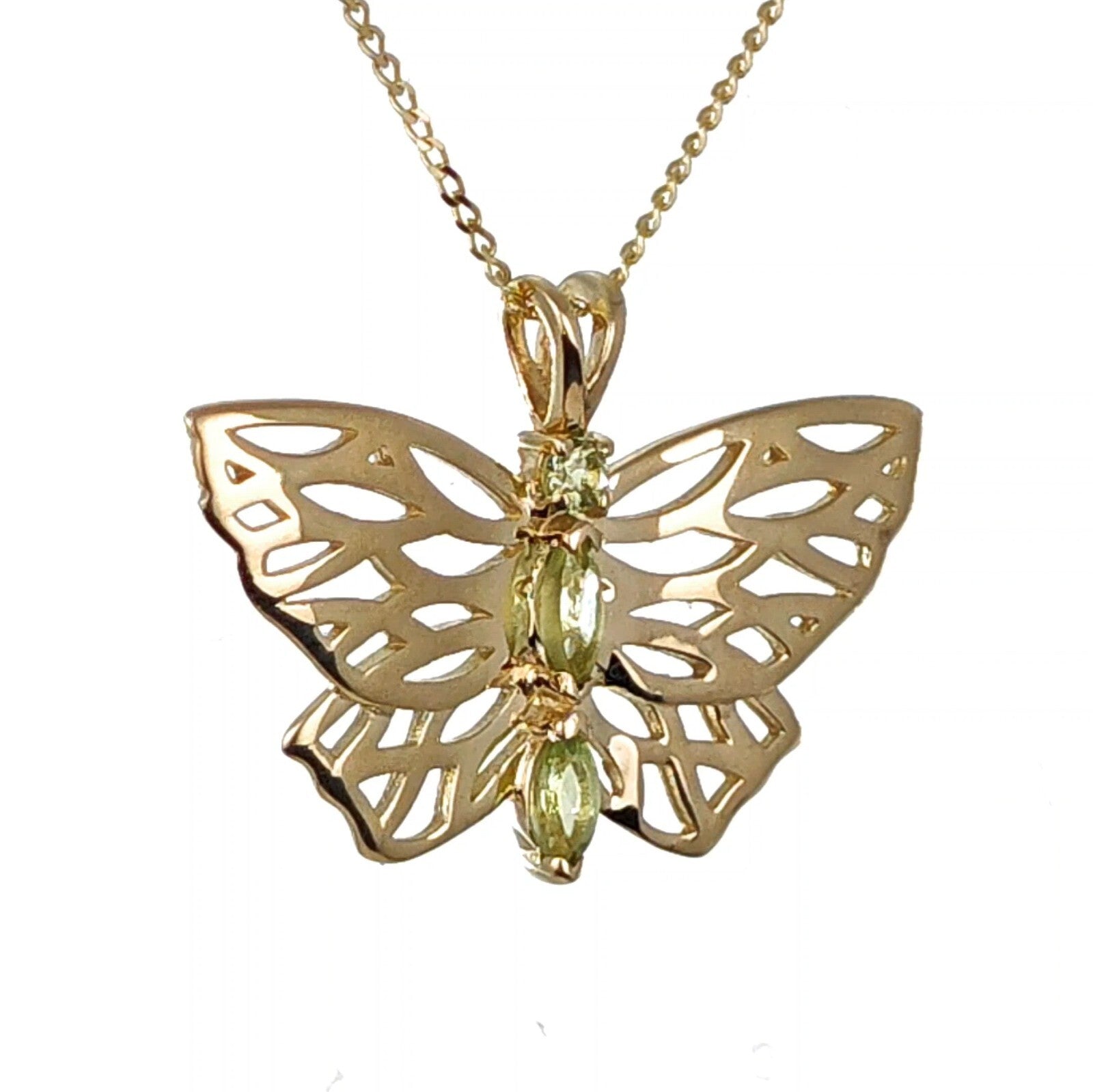 peridot gold necklace image 4