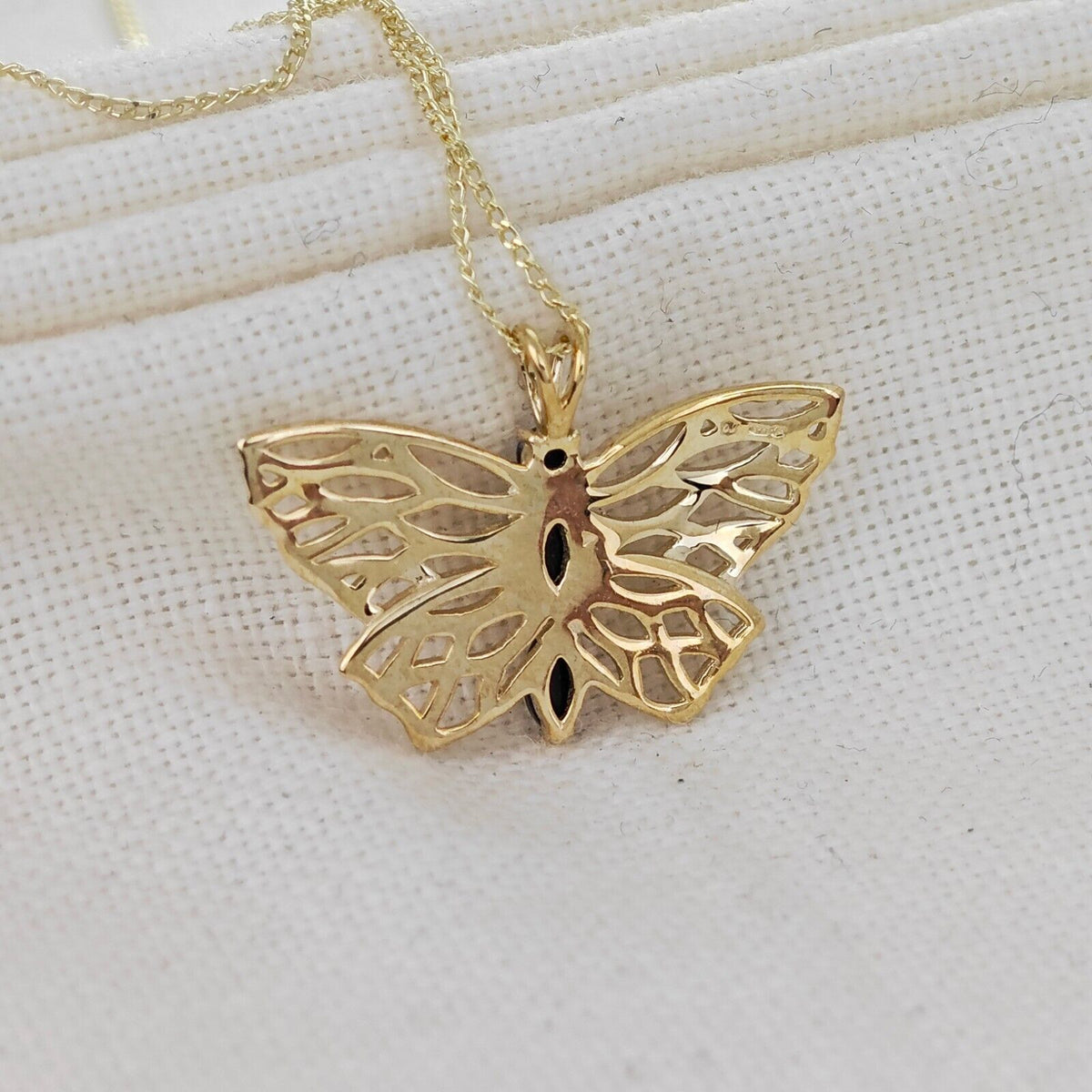 Sapphire Butterfly Necklace in 9ct Gold