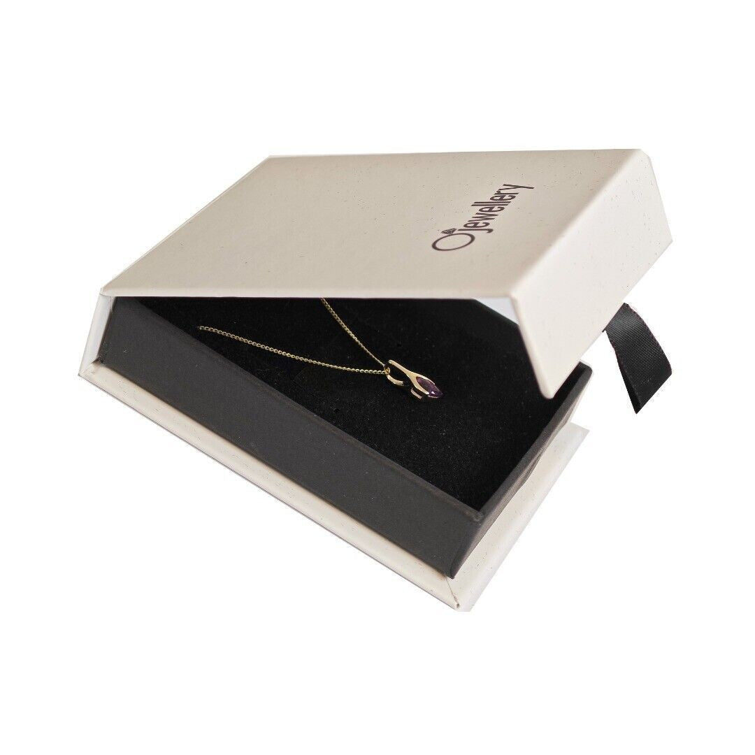 Amethyst Minimalist Marquise Necklace in 9ct Gold
