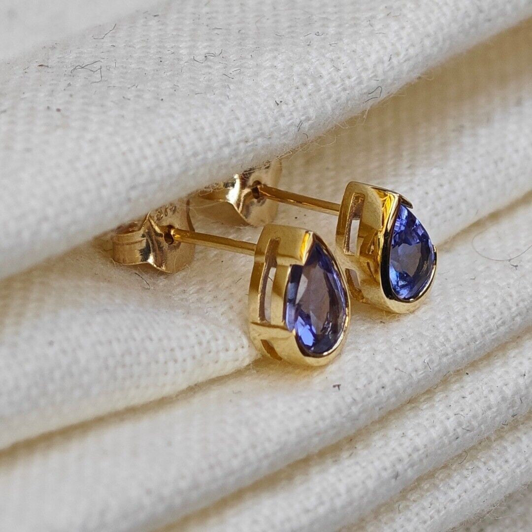 Tanzanite Infinity Loop Earrings in 9ct Gold