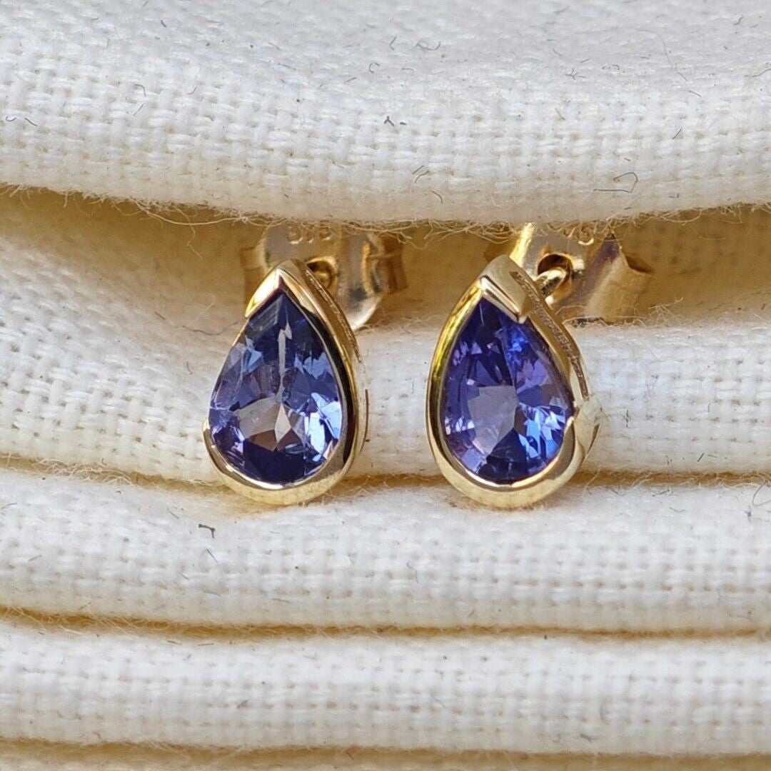 Tanzanite Infinity Loop Earrings in 9ct Gold