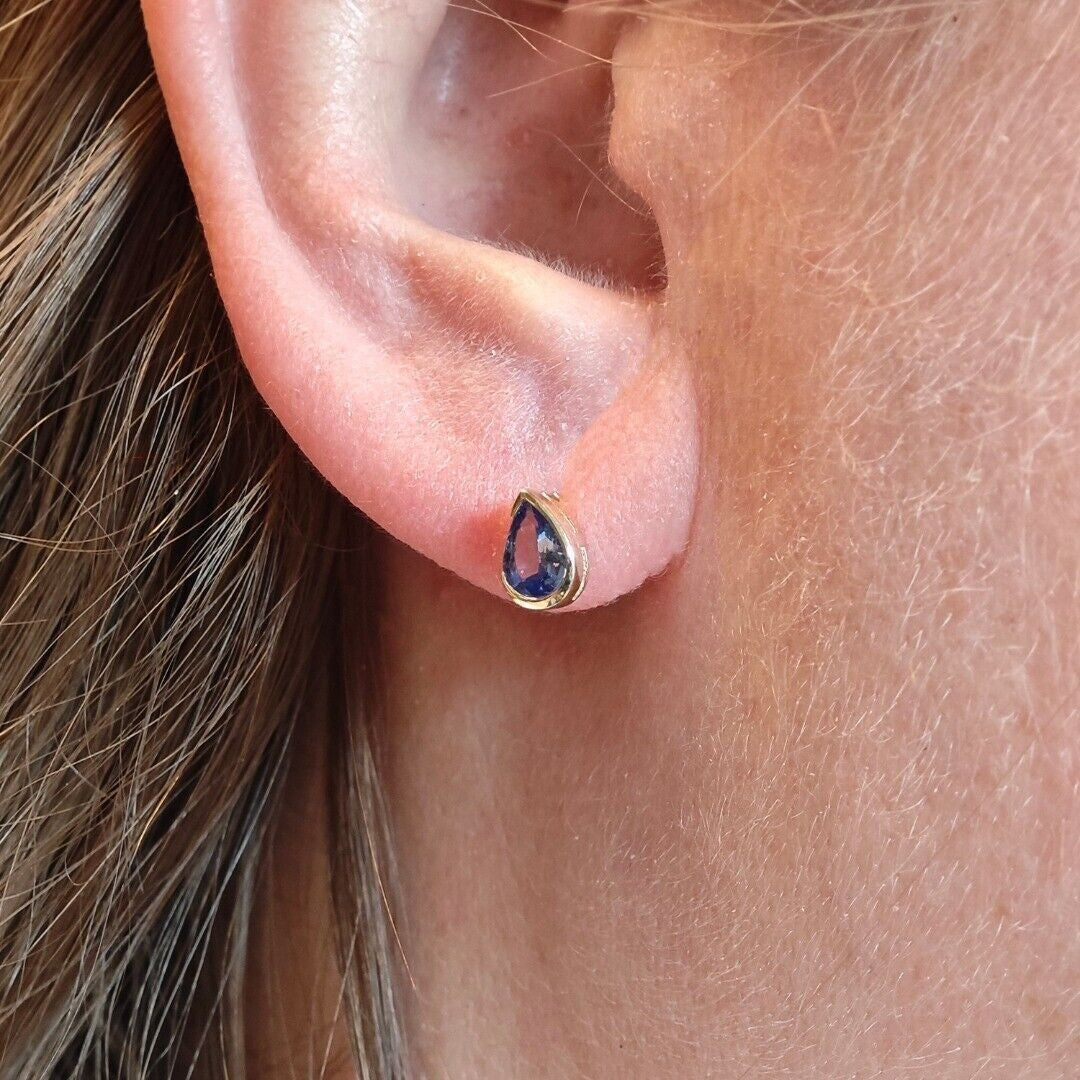 Tanzanite Infinity Loop Earrings in 9ct Gold
