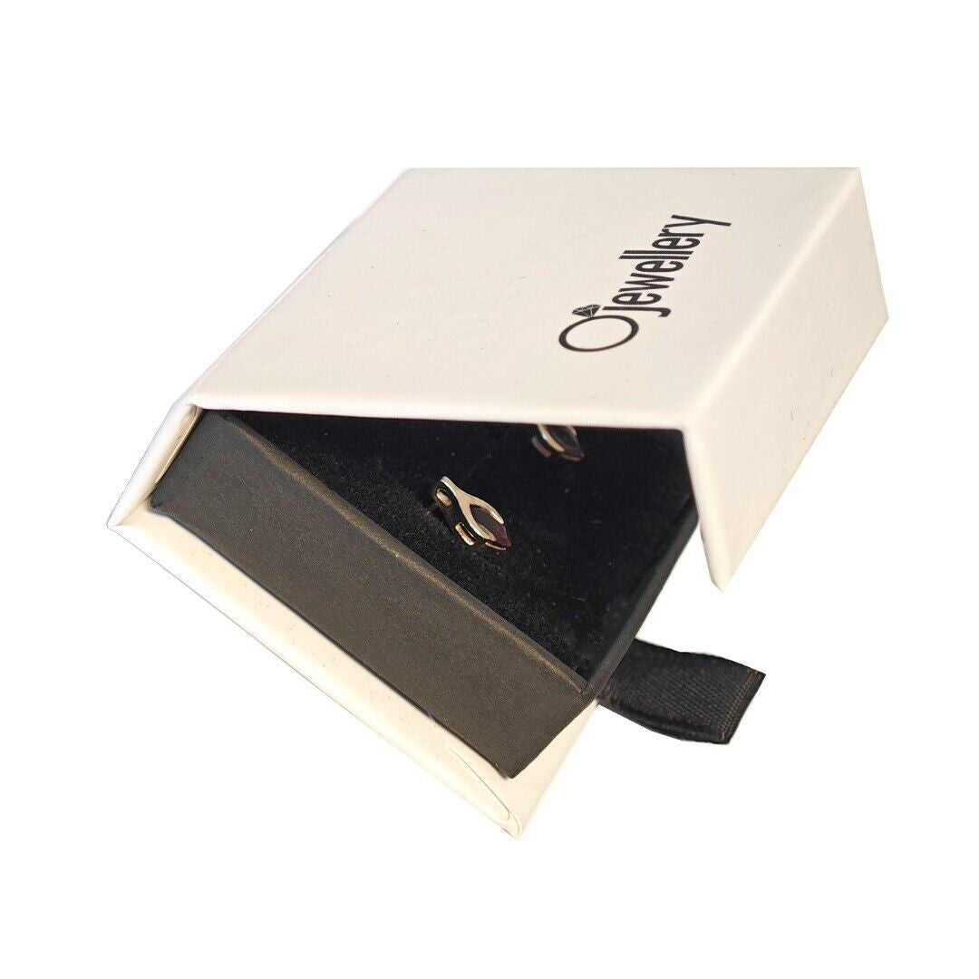 Garnet Minimalist Marquise Earrings in 9ct Gold