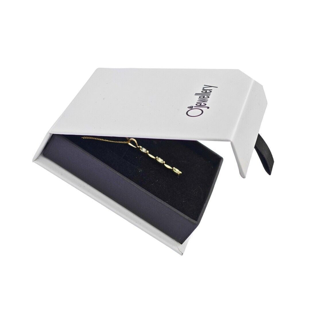 9ct Yellow Gold Aquamarine Necklace Natural Blue Marquise Gemstones