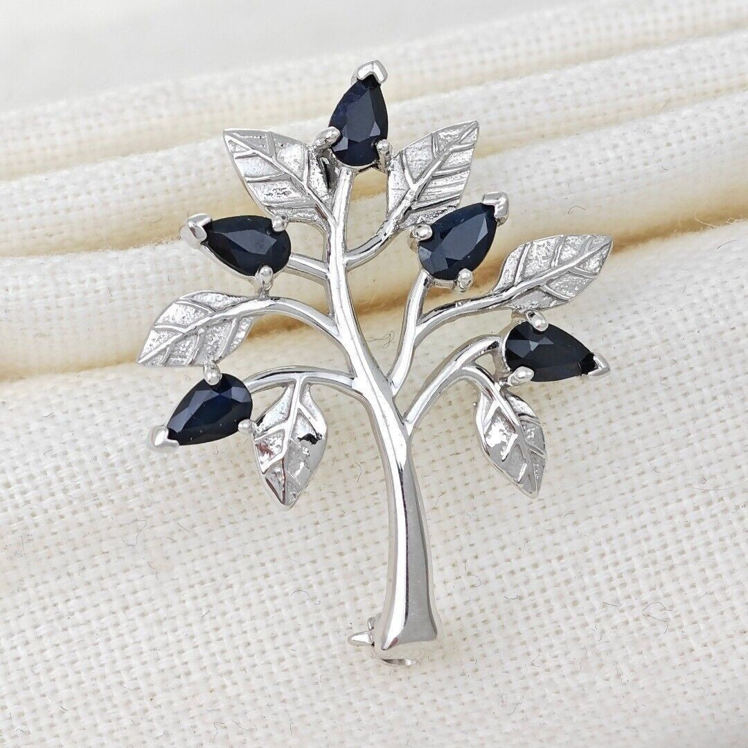 Sapphire Tree of Life Brooch