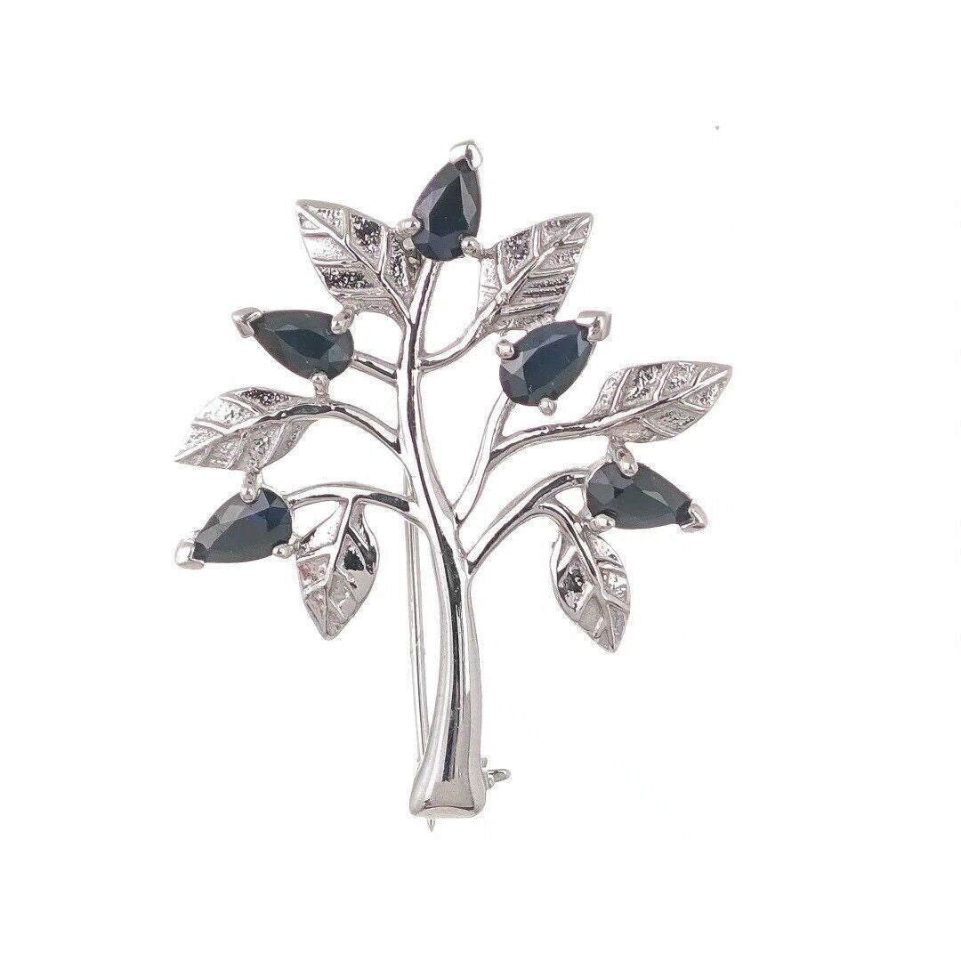 Sapphire Tree of Life Brooch