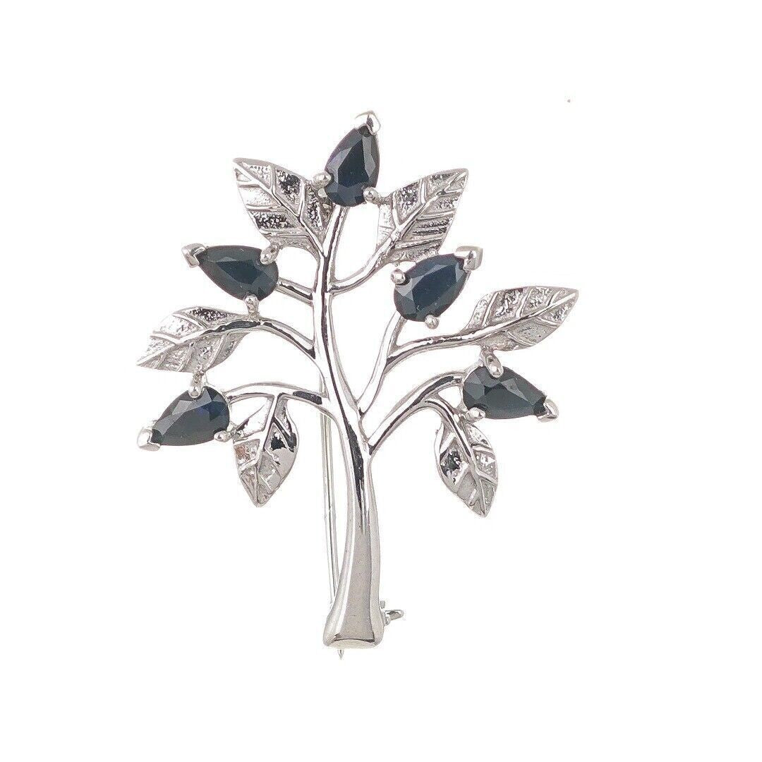 Sapphire Tree of Life Brooch