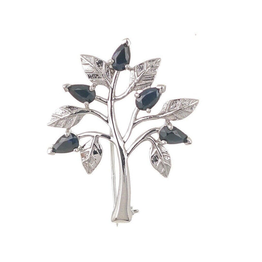 Sapphire Tree of Life Brooch