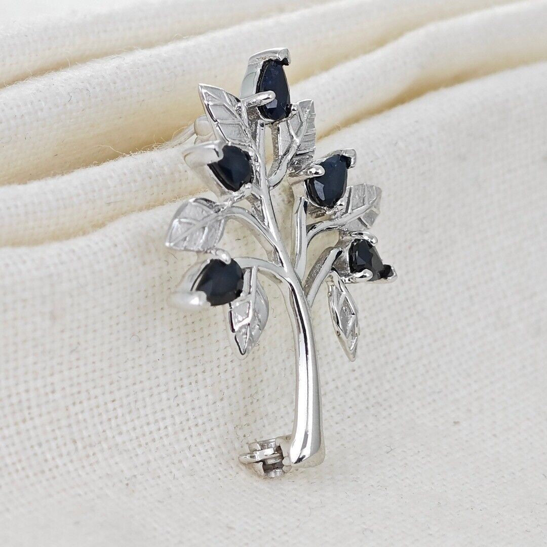 Sapphire Tree of Life Brooch