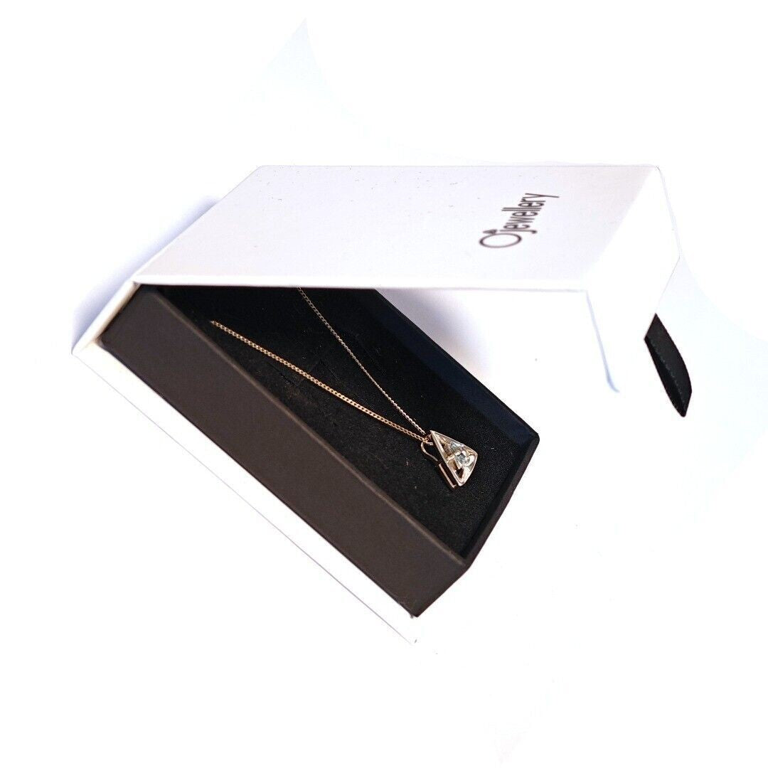 9ct Gold Aquamarine Necklace Natural Blue Trillion Gemstone