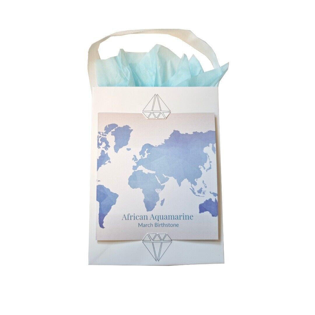 9ct Gold Aquamarine Necklace Natural Blue Trillion Gemstone