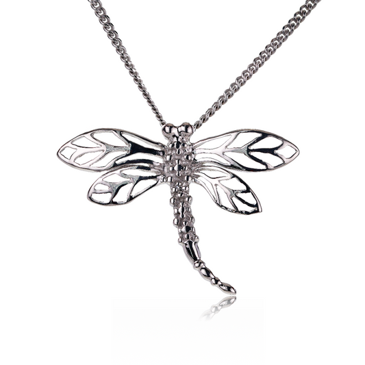 Sterling Silver Diamond Dragonfly Necklace