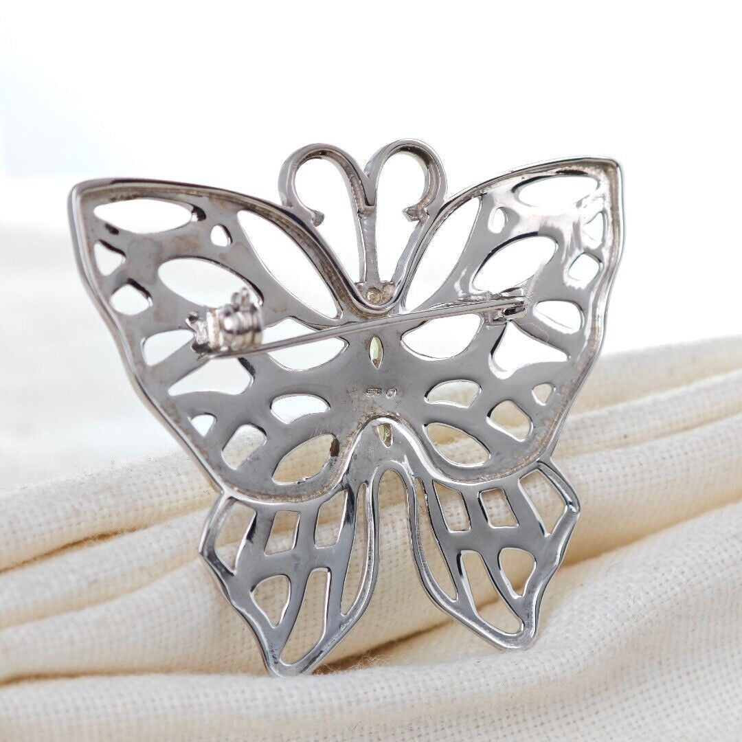 peridot silver brooch image 6