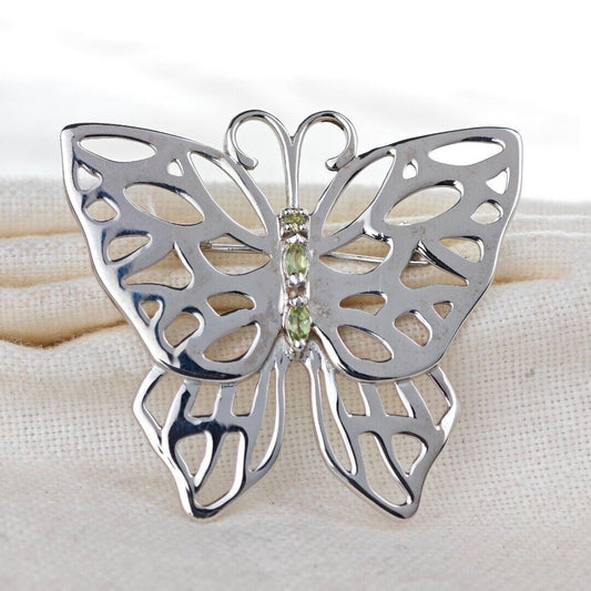 peridot silver brooch image 2