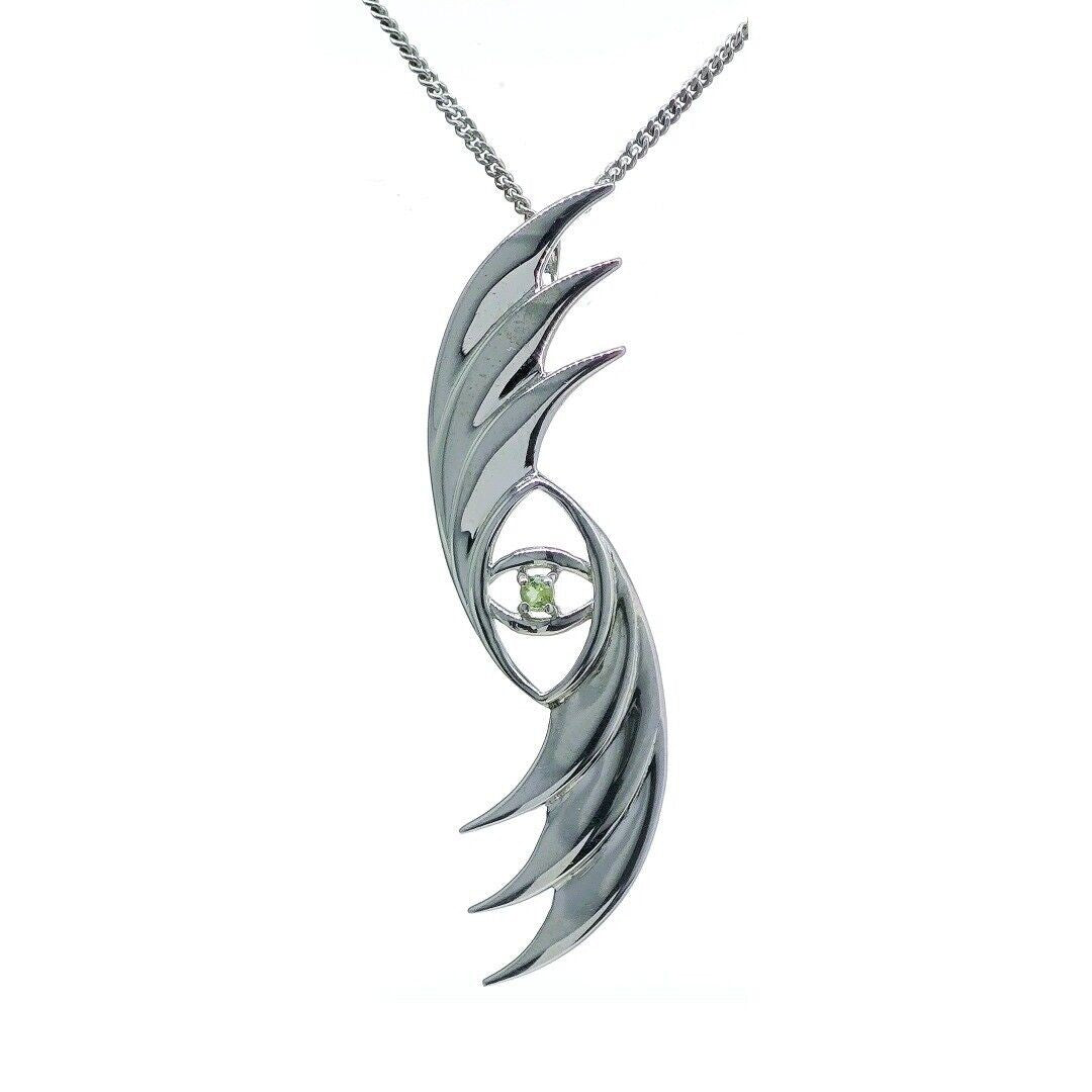 peridot silver necklace image 6