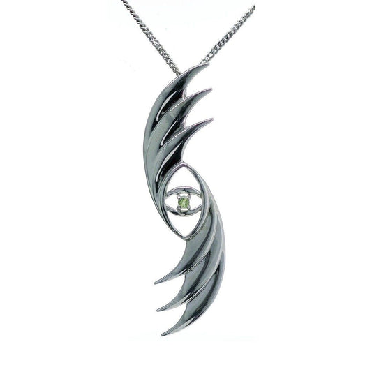 peridot silver necklace