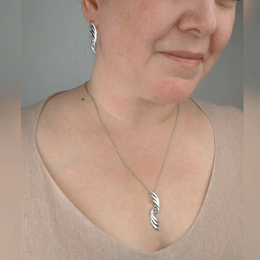 Evil Eye Necklace Sterling Silver Natural Treated London Blue Topaz