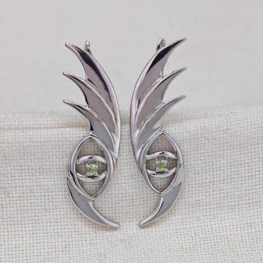 peridot silver dangle earrings image 2