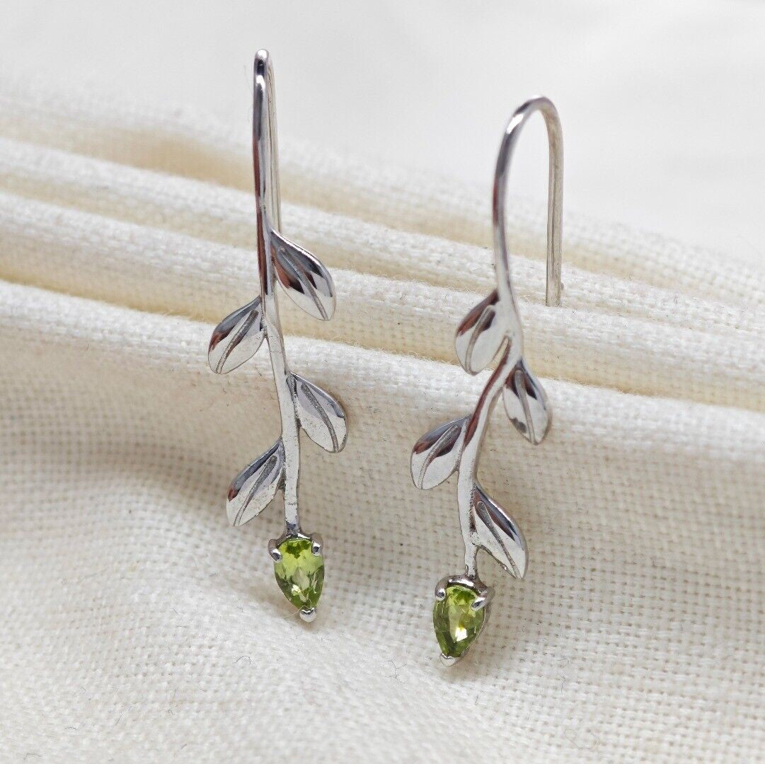 peridot metal dangle earrings image 9