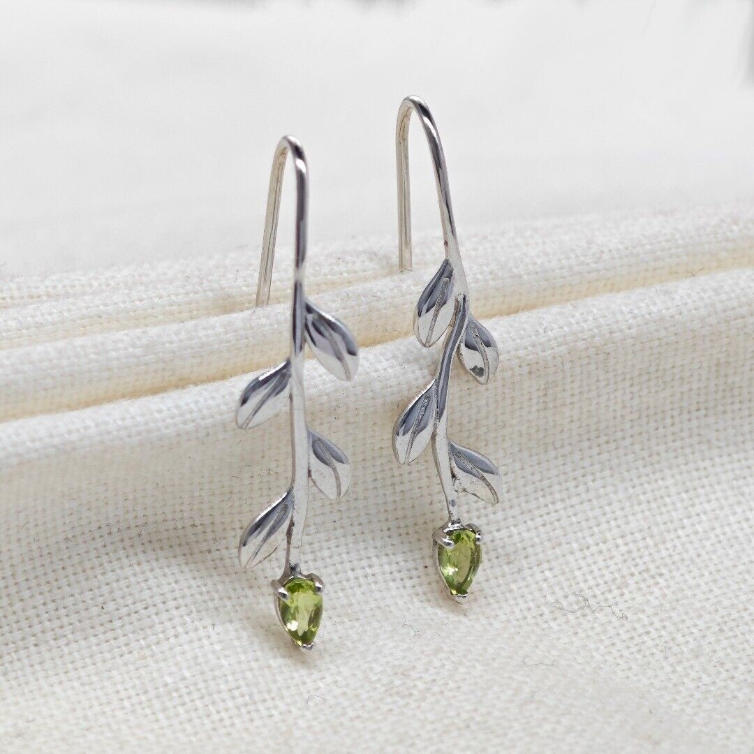 peridot metal dangle earrings image 8