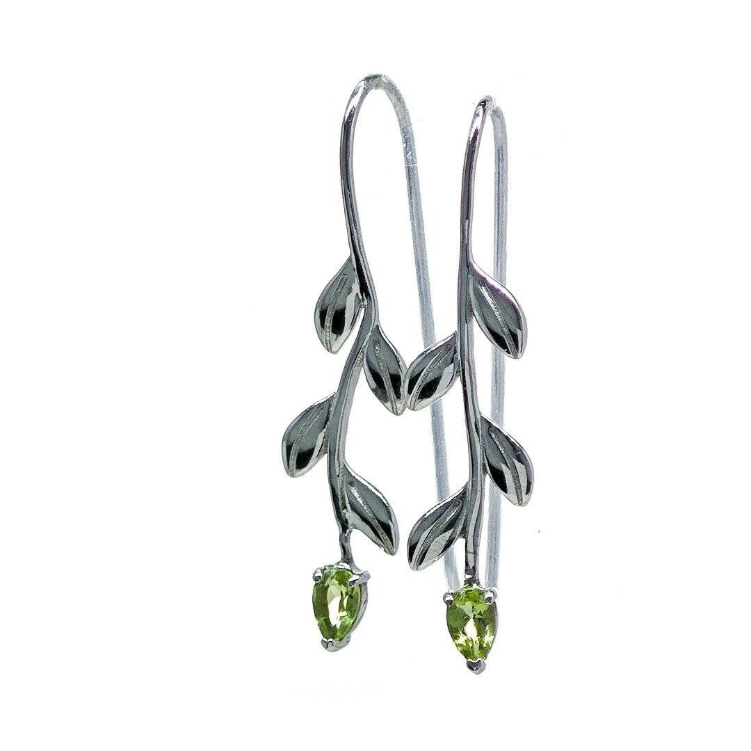peridot metal dangle earrings image 5