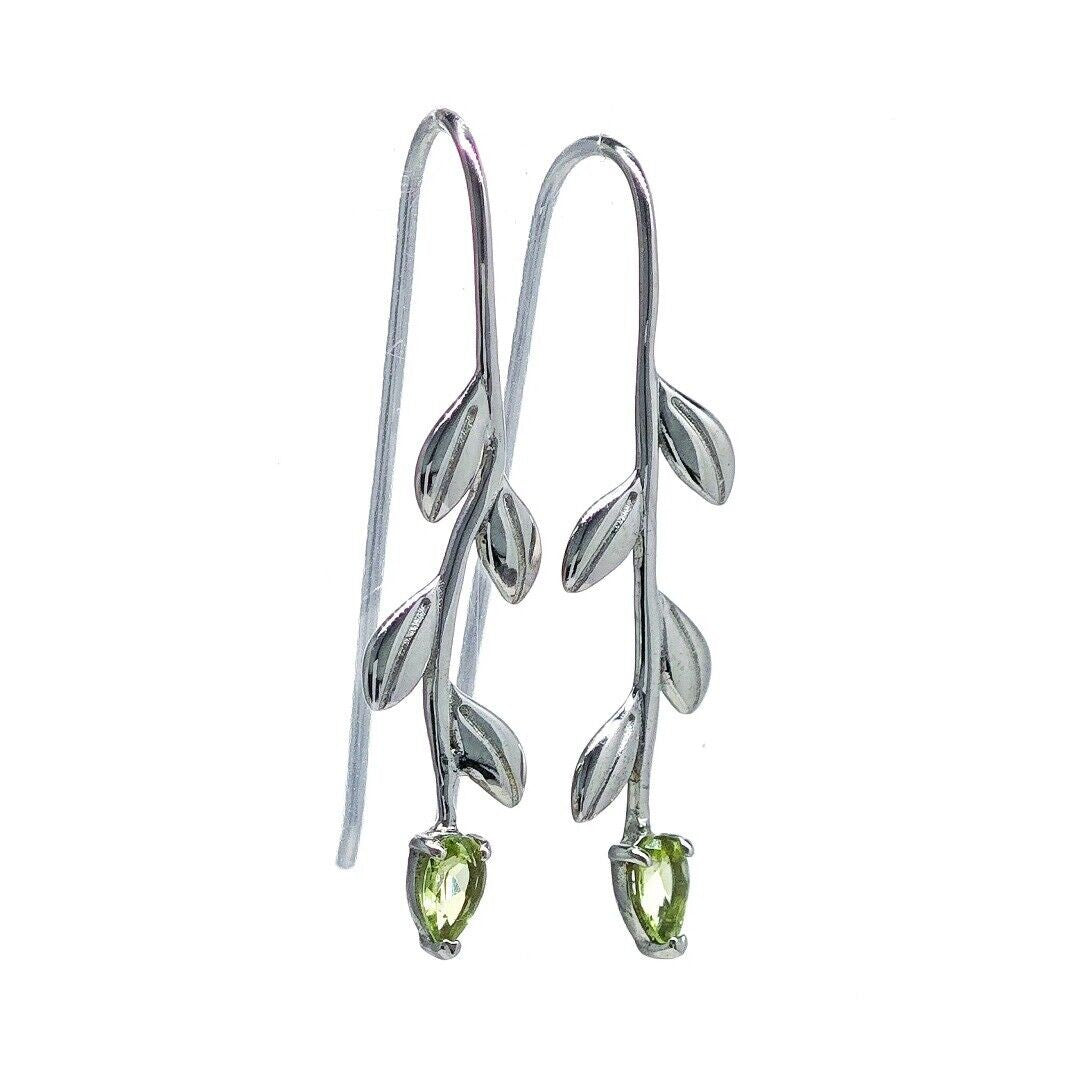 peridot metal dangle earrings image 7