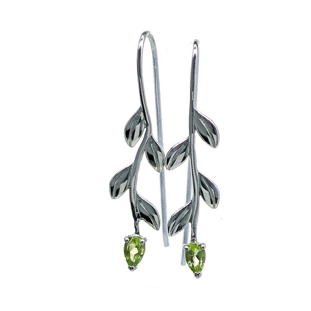 peridot metal dangle earrings image 6